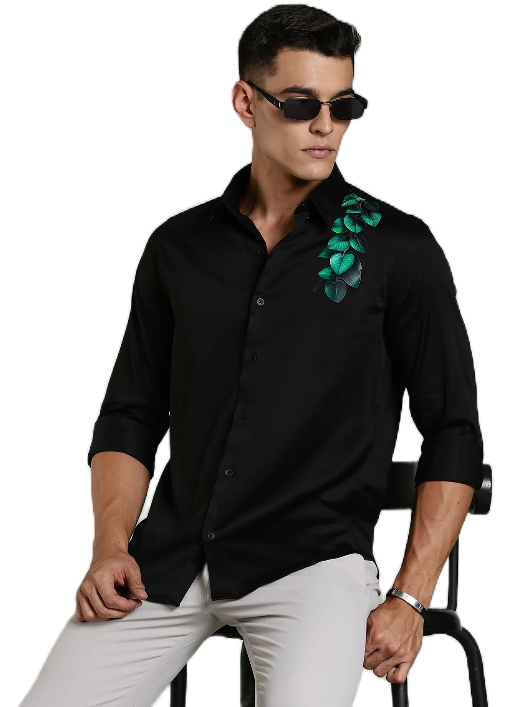 Black Printed Shirt Full Sleeve