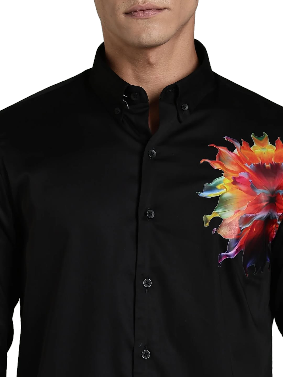 Black Printed Shirt Full Sleeve
